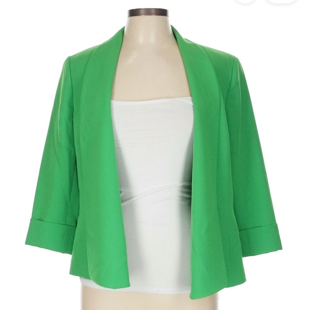 Kasper Green Women's Open Front Suit Jacket Blazer 12
